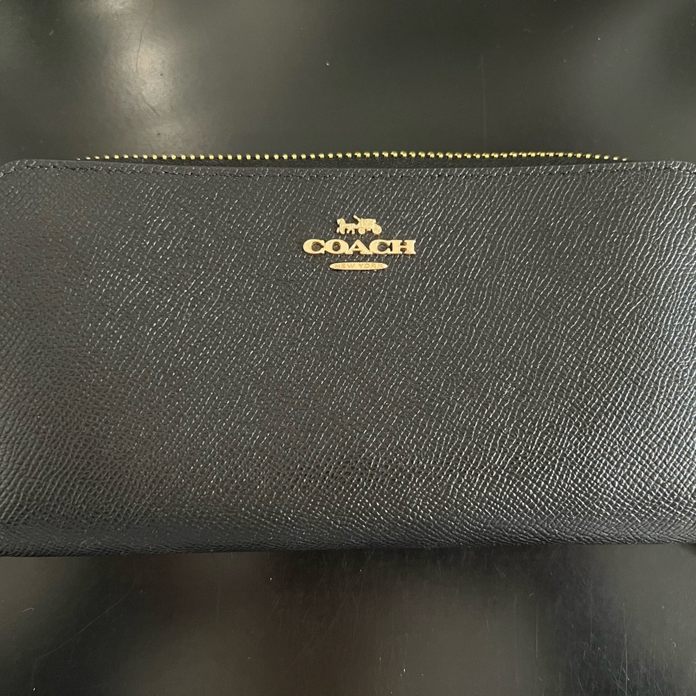 Coach large zip around wallet